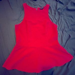 Hot pink Express peplum floral embroidered too size small